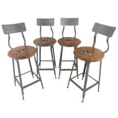 PAIR - Industrial Counter Stools