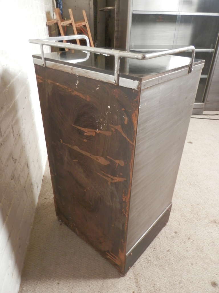 Restored Mid-Century Medical Cabinet In Distressed Condition In Brooklyn, NY