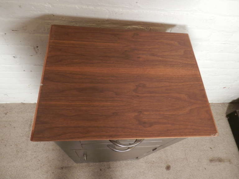 American Restored Mid-Century Metal Table or Cabinet