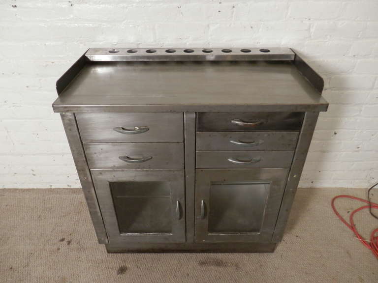 Vintage Hospital Operating Room Supply Cabinet In Distressed Condition In Brooklyn, NY