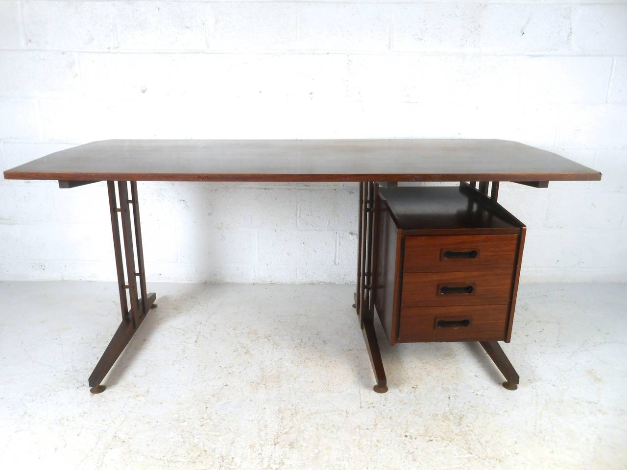 Unique Midcentury Floating-Top Desk