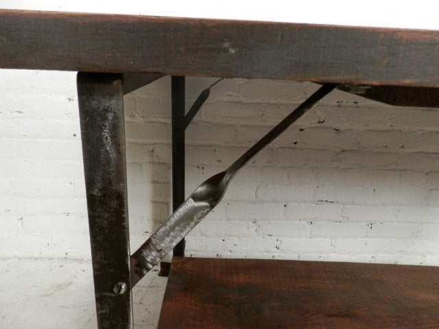Cast Iron Industrial Wood Top Table 4