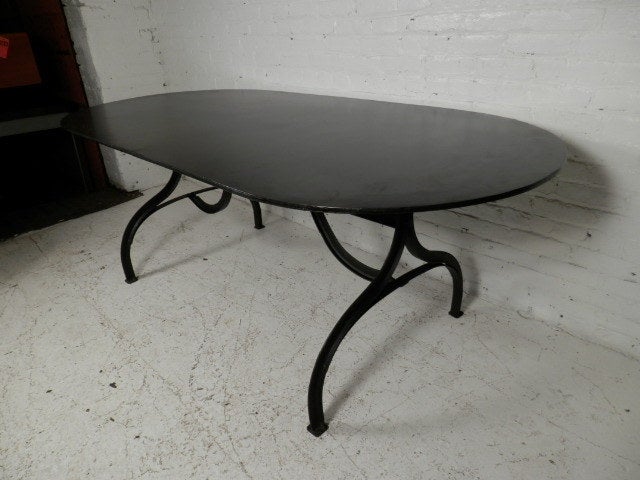 Sleek Industrial Age Style Iron Table In Good Condition In Brooklyn, NY