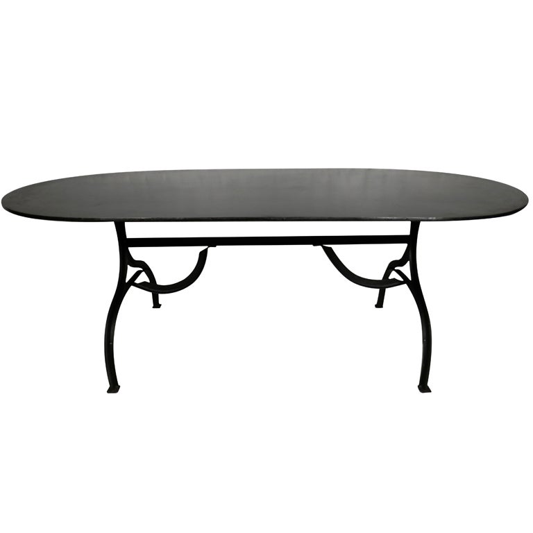 Sleek Industrial Age Style Iron Table