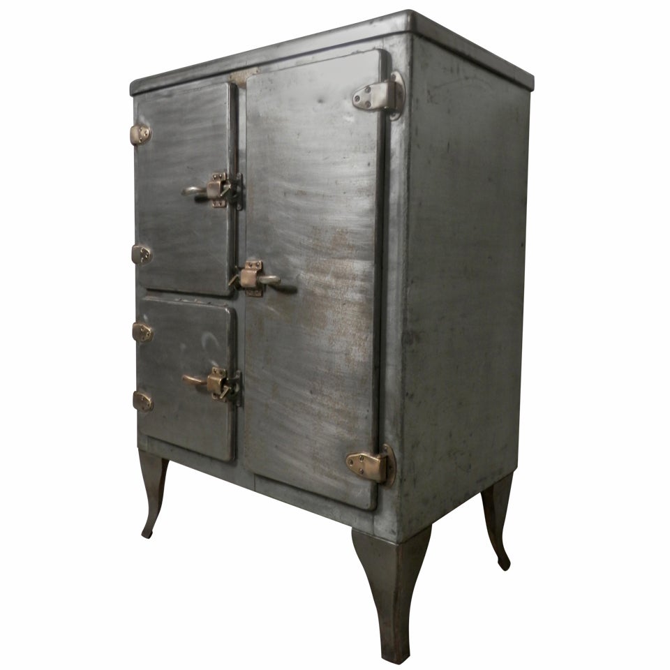 Rare Antique Metal Ice Box