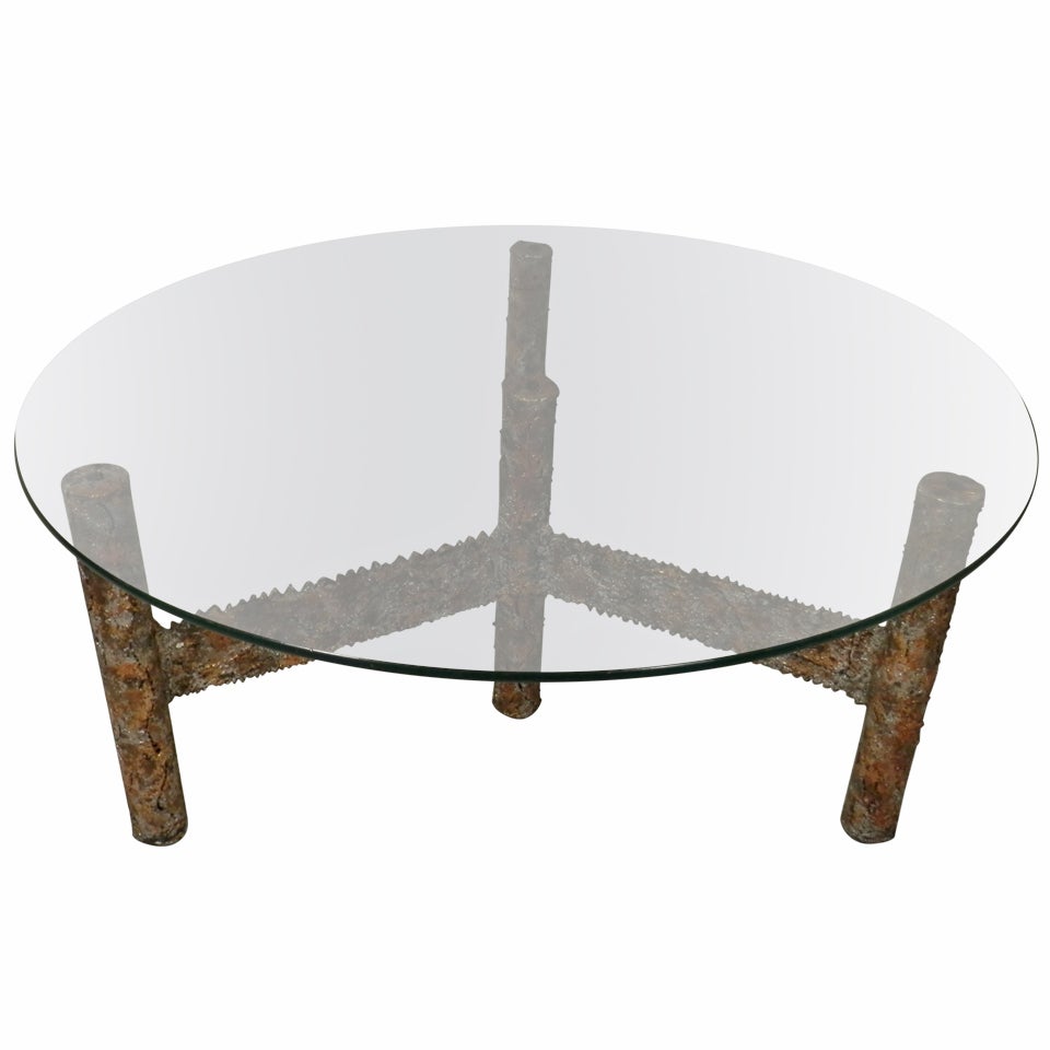 Round Glass Top Coffee Table by Silas Seandel