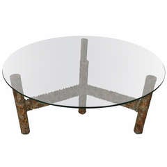 Round Glass Top Coffee Table by Silas Seandel 7
