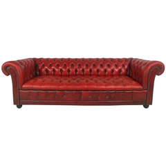 Vintage Mid-Century Leather Chesterfield Sofa