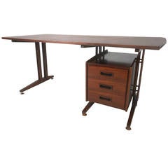 Unique Midcentury Floating-Top Desk