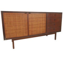 Mid-Century Modern Cane-Front Credenza in the style of Jack Cartwright