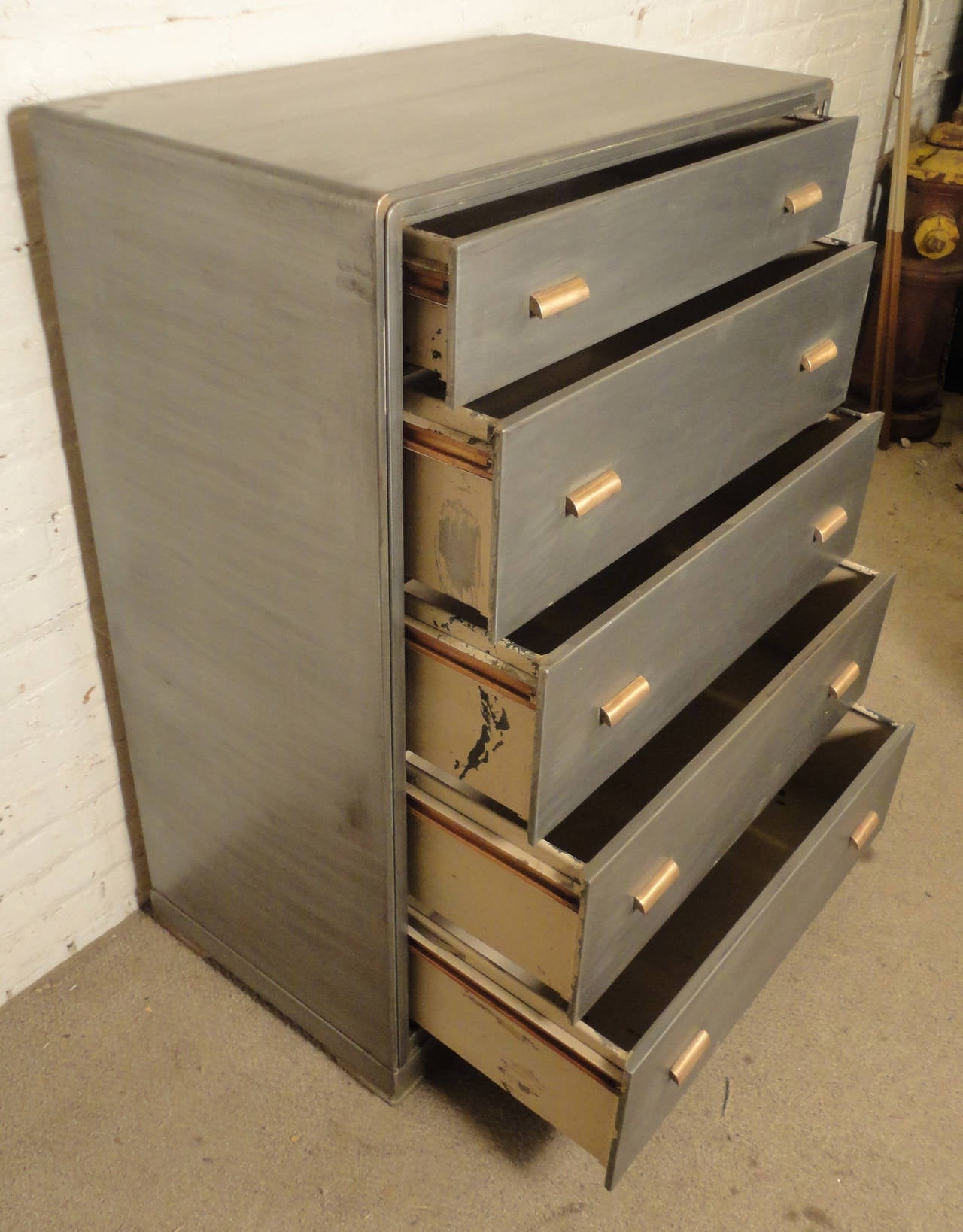 Mid-20th Century Mid-Century Tall Metal Dresser by Simmons
