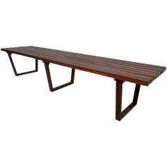 Vintage Modern Long Slat Bench