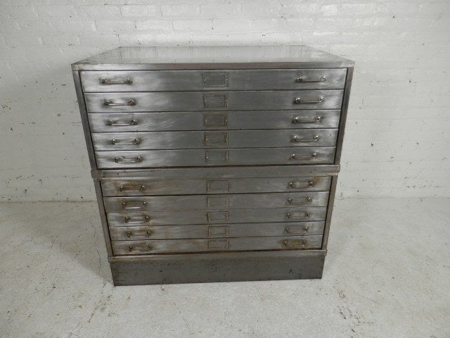 American Industrial Metal Flat File Cabinet
