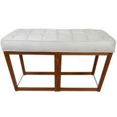 Teak Upholstered Bench