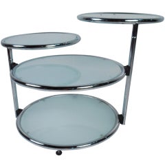 Chrome & Frosted Glass End Table