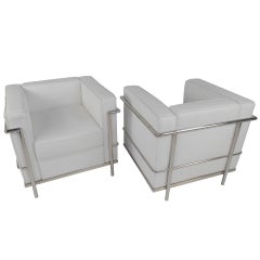 Mid-Century Le Corbusier Style Lounge Chairs
