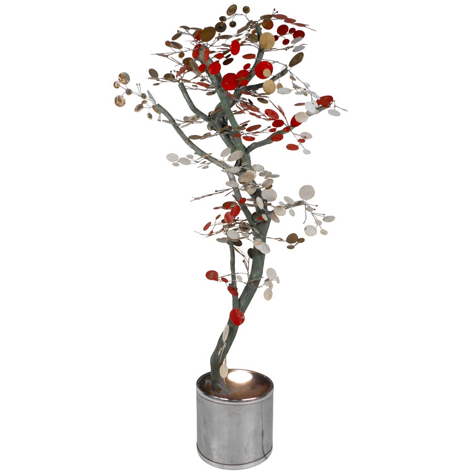Mid-Century Modern House Plant "Tree" Sculpture" in the style of C. Jere