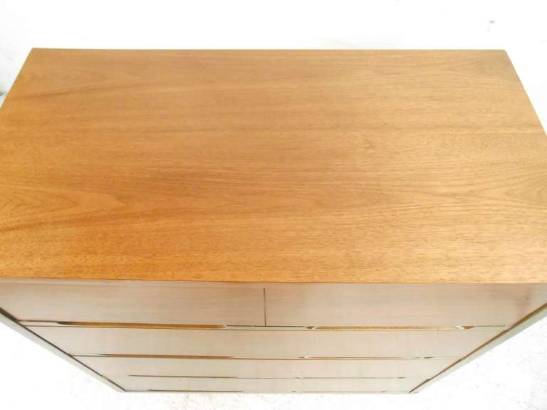 Pair of Mid-Century Modern Walnut Dressers 1