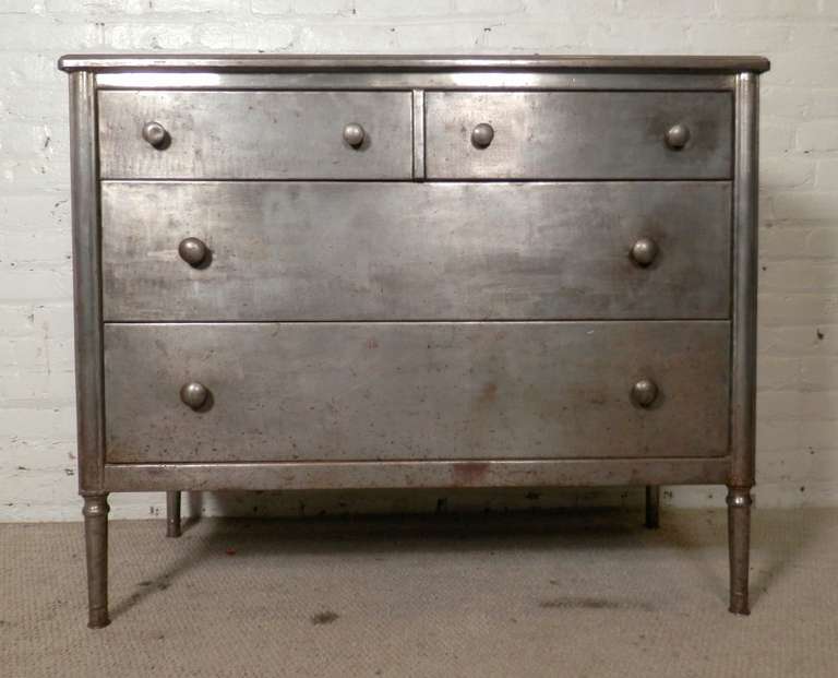 Mid Century Metal Bedroom Dresser In Rough Finish At 1stdibs