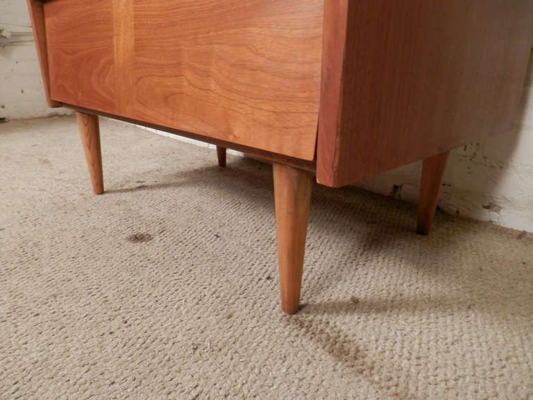 American Mid-Century Modern Louvered Front Upright Dresser By Ward