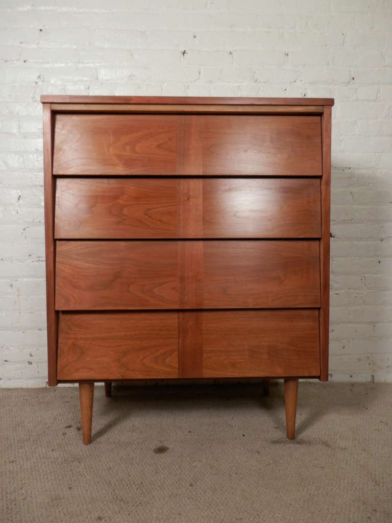 Mid-Century Modern Louvered Front Upright Dresser By Ward 1
