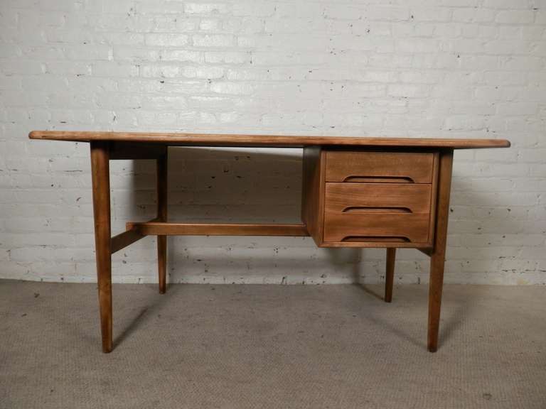 Rare Danish Modern Trapezoid Desk 3