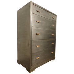 Mid-Century Tall Metal Dresser by Simmons