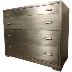 Mid-Century Four-Drawer Metal Dresser by Simmons