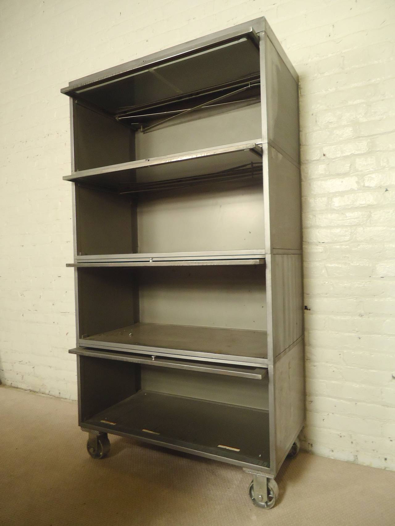 Industrial Large Four-Stack Barrister Bookcase