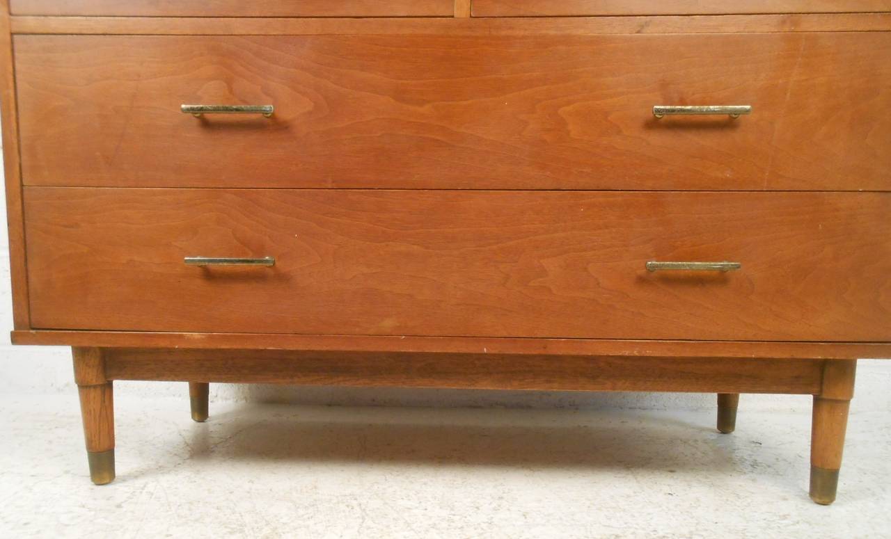 American Tall Mid-Century Bedroom Dresser with Vanity by Drexel