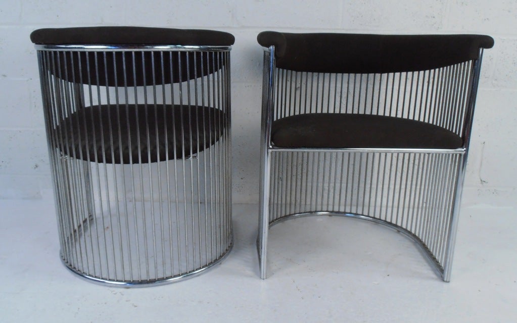 American 1970s Chrome Side Chairs