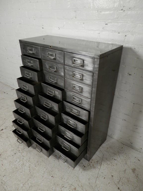 Twenty-Seven Drawer Industrial Metal File Cabinet 1