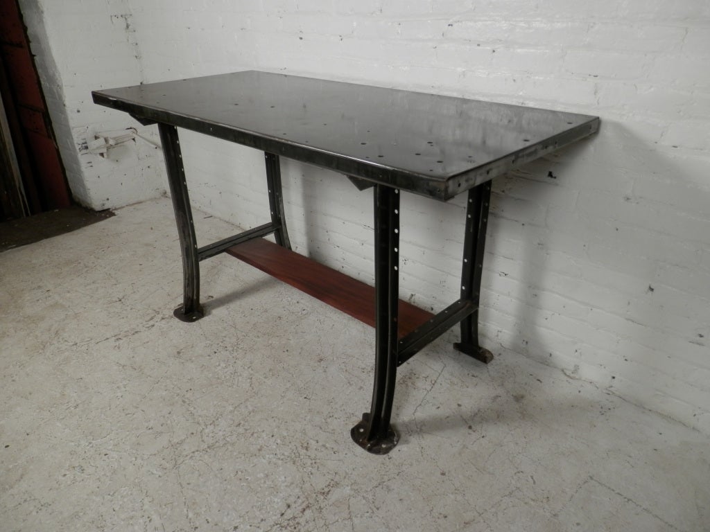 Industrial metal iron work table.
