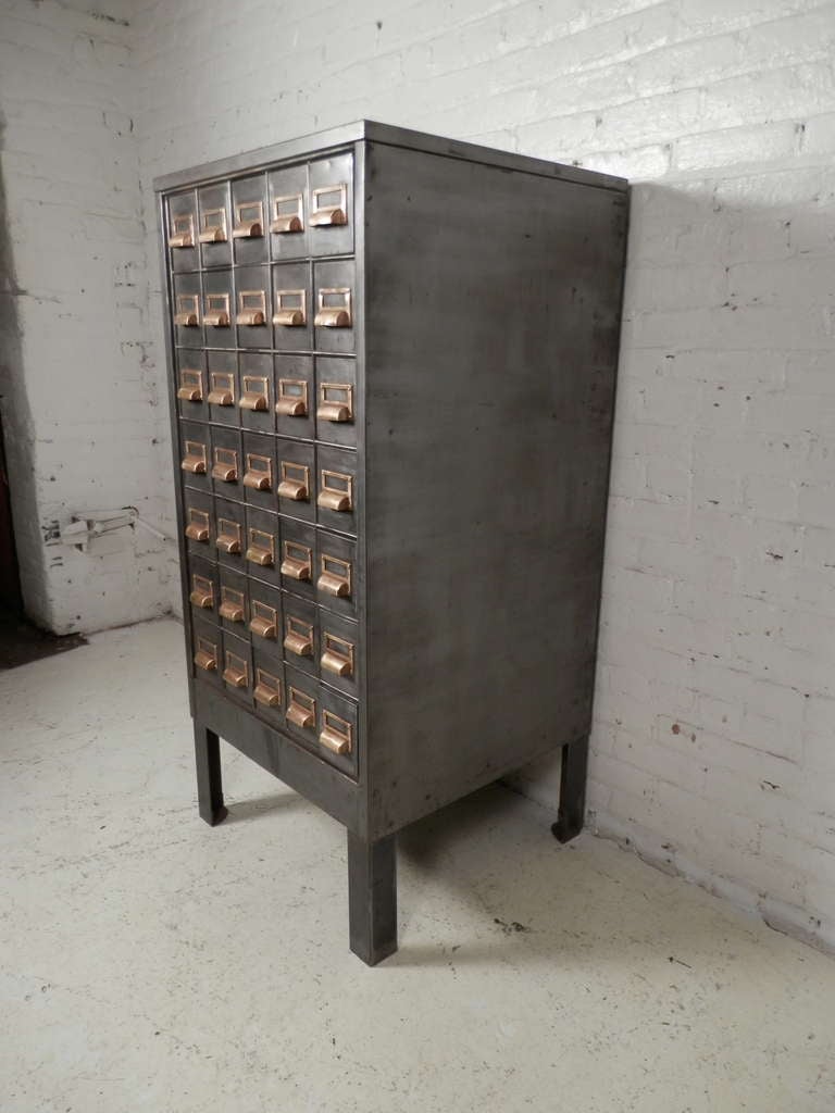 vintage metal card catalog