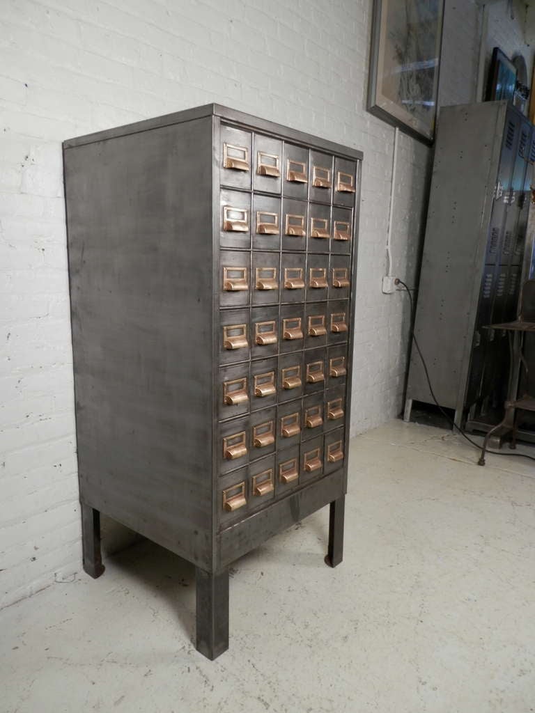 metal card catalog cabinet for sale