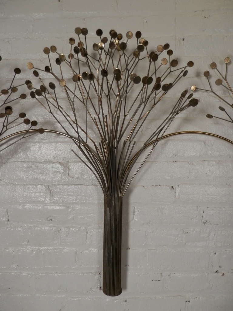 American C. Jere Style Brass Trees Sculpture