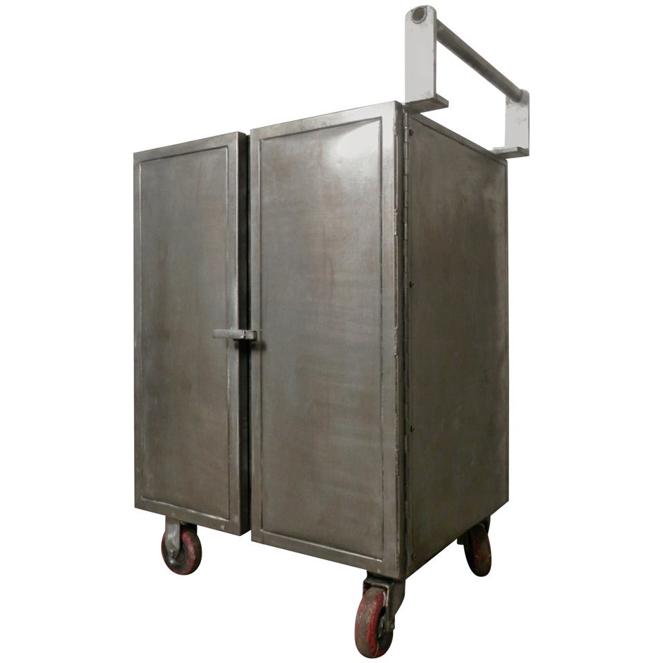 Mid Century Industrial Metal Rolling Cart