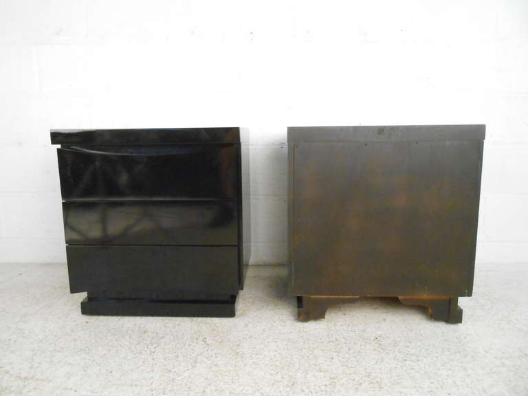 black lacquer nightstands