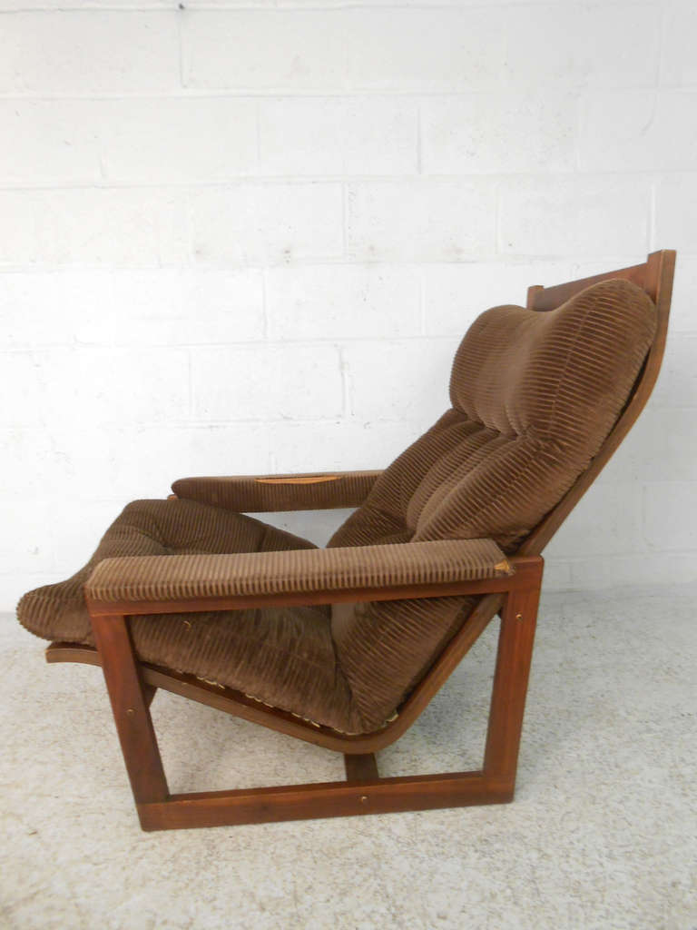 American Midcentury Lounge Chair and Ottoman Set