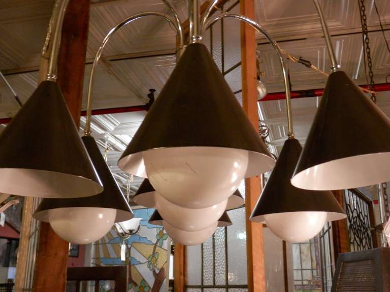 Metal Handsome Mid-Century Modern Chandelier For Sale