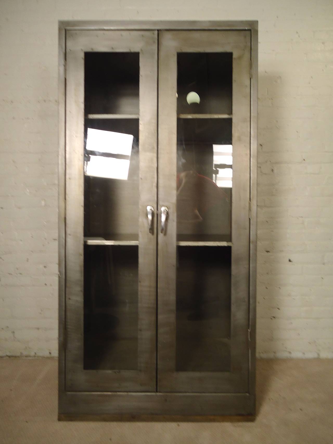 Large Industrial Double-Door Cabinet In Distressed Condition In Brooklyn, NY