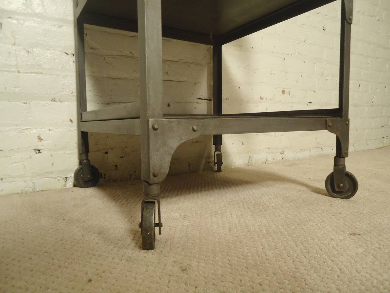 Industrial Metal Factory Cart In Good Condition For Sale In Brooklyn, NY