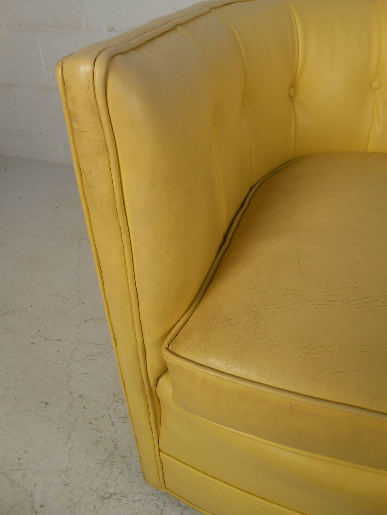 yellow barrel chair