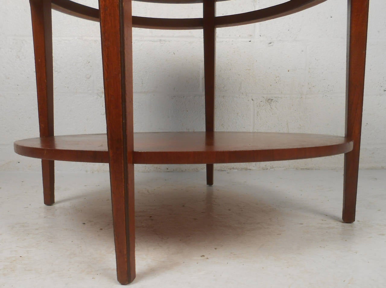 two tier round wood coffee table
