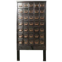 Used Superb Heavy Duty Metal Card Catalog Cabinet