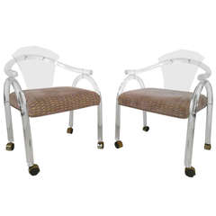 Pair of Mid-Century Modern Lucite Side Chairs 1