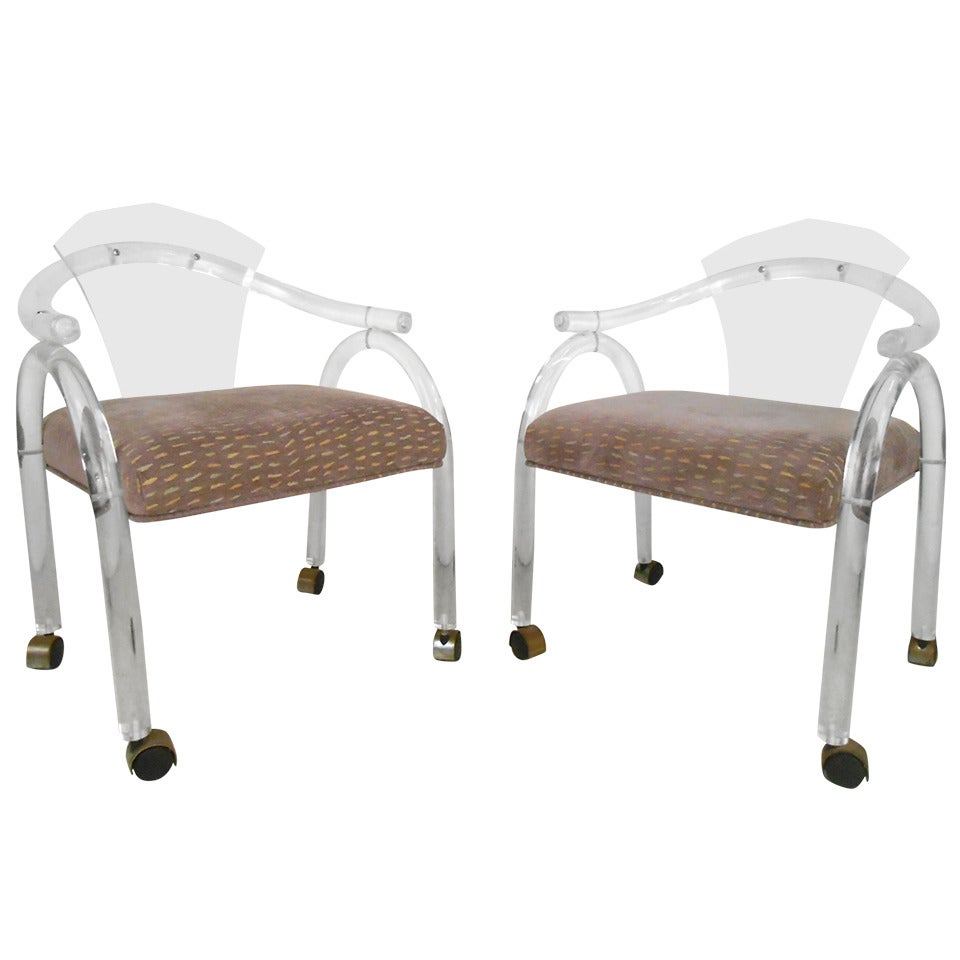 Vintage Lucite Rolling Chairs
