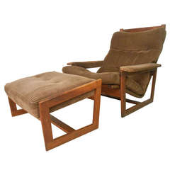 Mid-Century Modern Chair and Ottoman Set 5