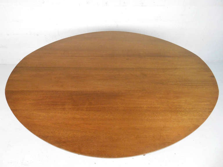 American Edward Wormley Style Oval, Drop-Leaf Table
