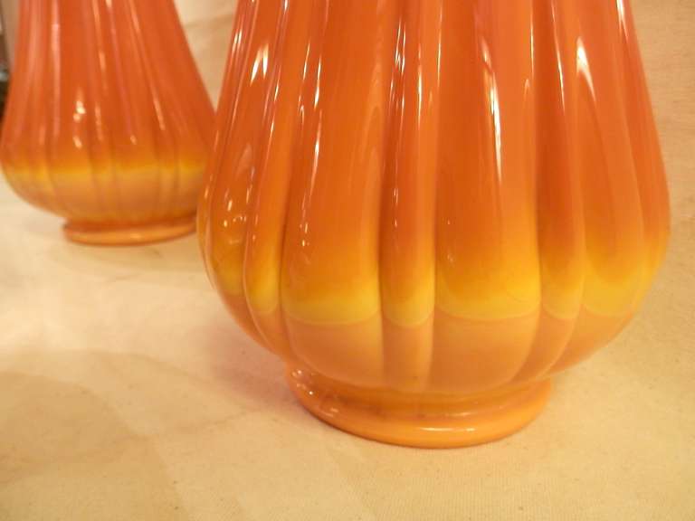 American Decorative Vase Set By Viking Glass Co.